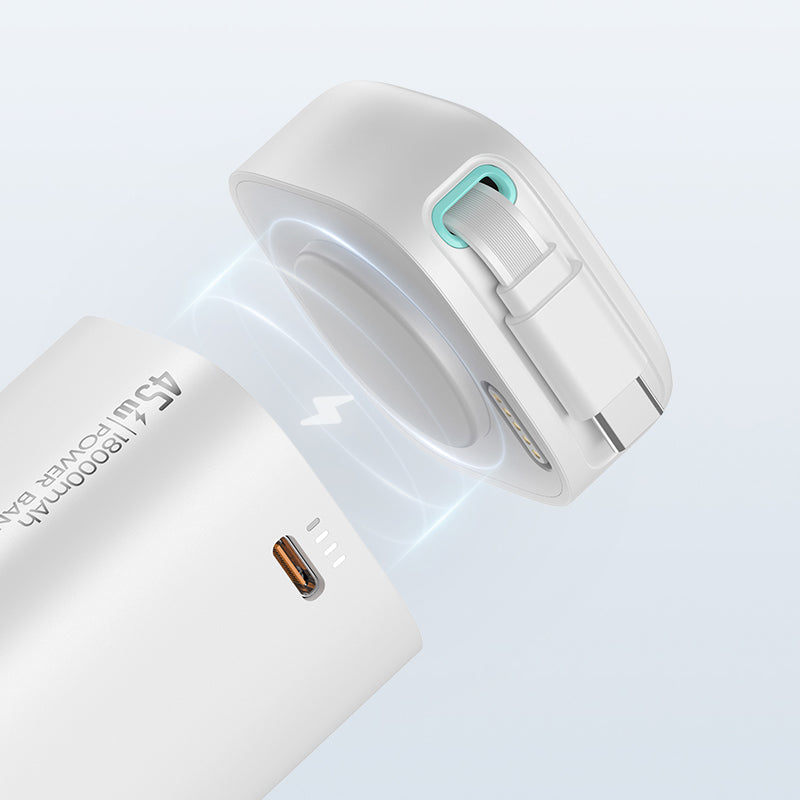 ZEERA Magnetic Modular GaN Wall Charger with Built-in Retractable Charging Cable for iPhone, MacBook Pro,iPad Pro