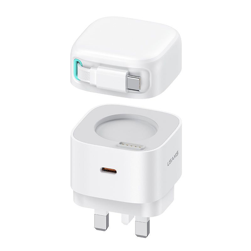 ZEERA Magnetic Modular GaN Wall Charger with Built-in Retractable Charging Cable for iPhone, MacBook Pro,iPad Pro
