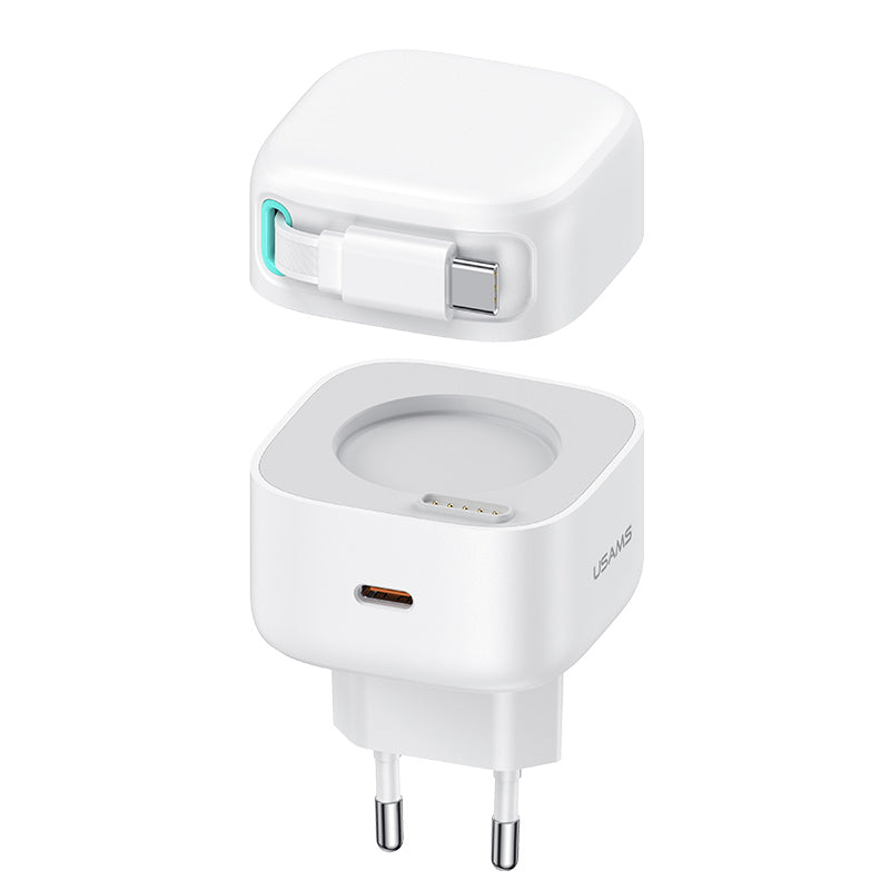 ZEERA Magnetic Modular GaN Wall Charger with Built-in Retractable Charging Cable for iPhone, MacBook Pro,iPad Pro